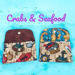 Colorful Seafood Print Wallet Gift Card Holder New Handmade by Darling Darce